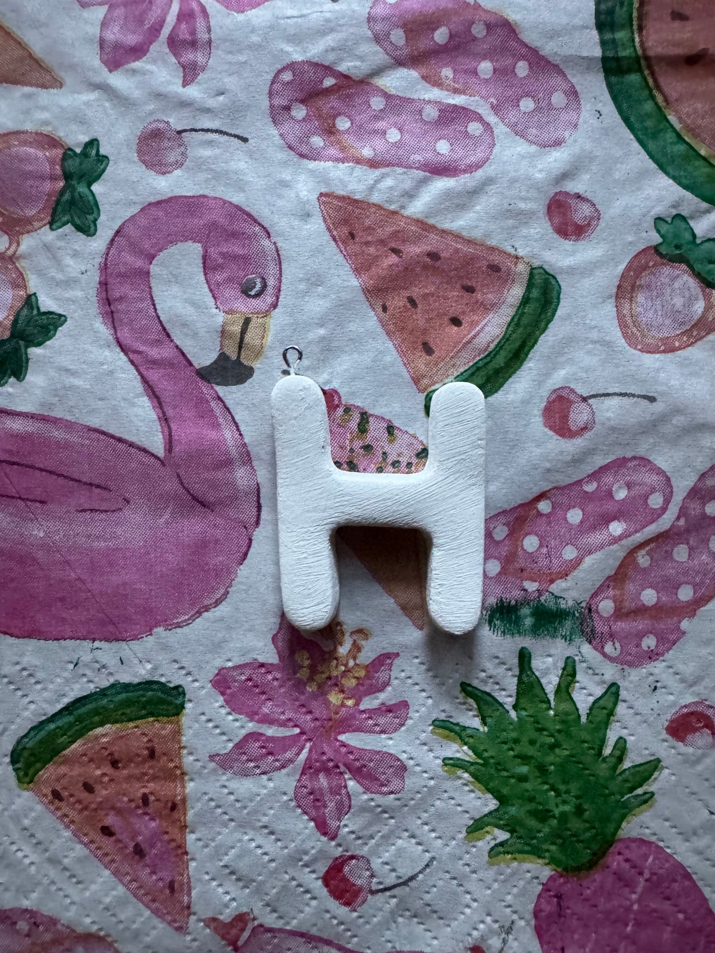 Clay letter keychain charms DIY