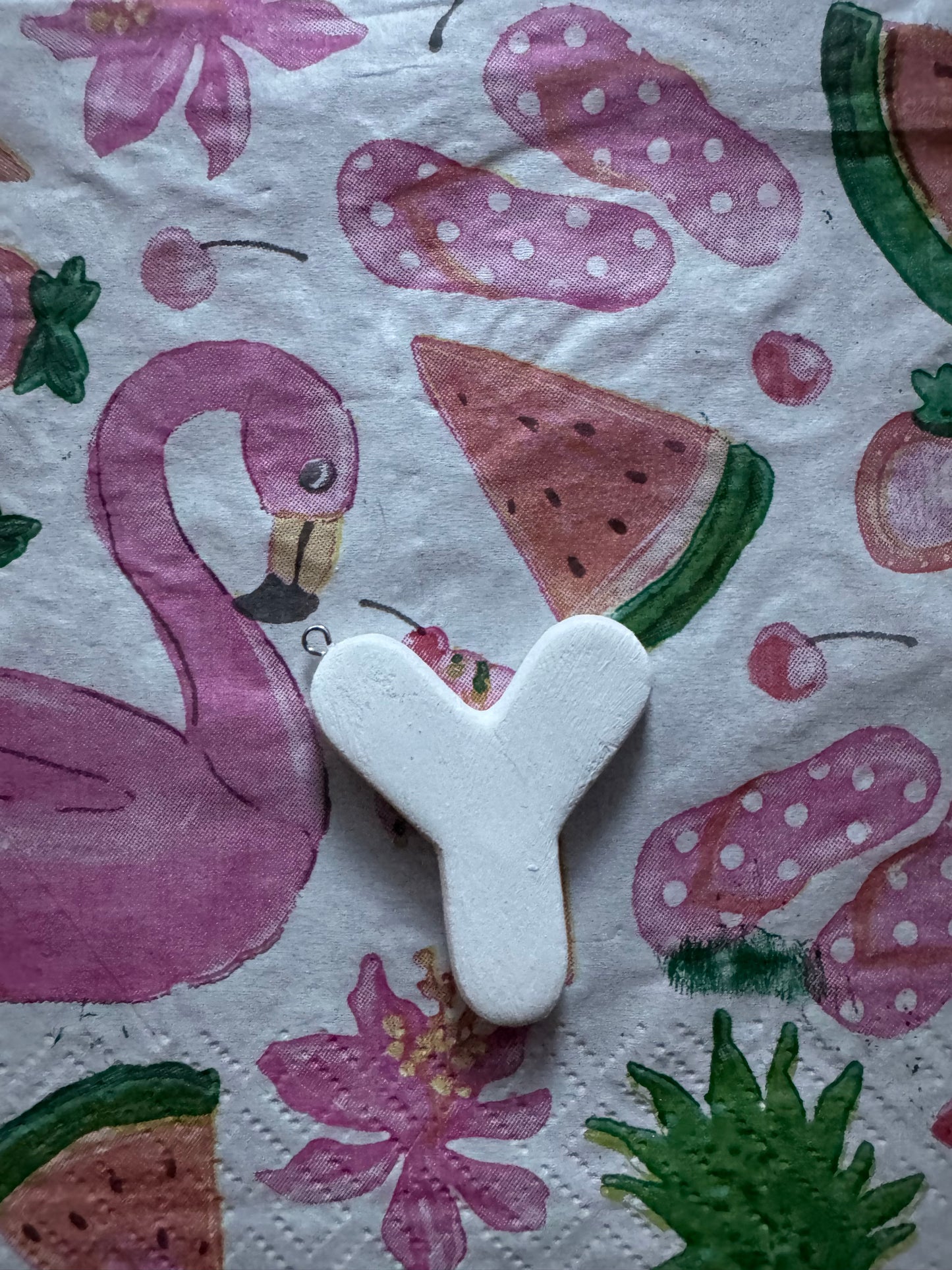 Clay letter keychain charms DIY